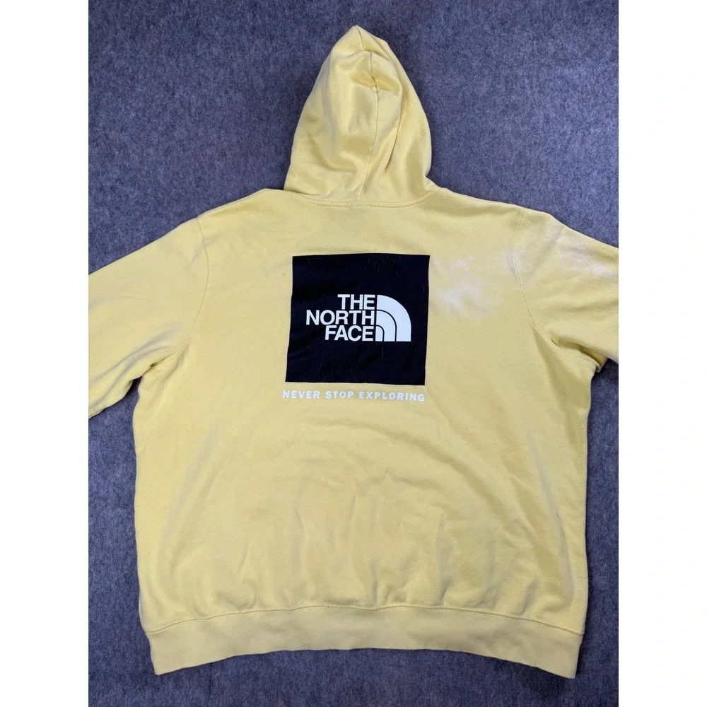 The North Face Hoodie Mens XXXL Yellow Cotton Pullover Graphic Logo Sweatshirt